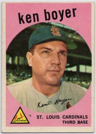 1959 Topps 325 Ken Boyer Ex - Exmint St.  Louis Cardinals