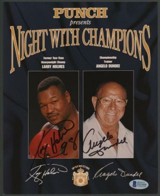 Larry Holmes & Angelo Dundee Dual - Signed 8x10 Photo - Bas Certified Autograph