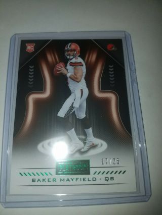 Baker Mayfield Rc 2018 Panini Playbook Rookie Green Parallel Sp 17/25 Browns