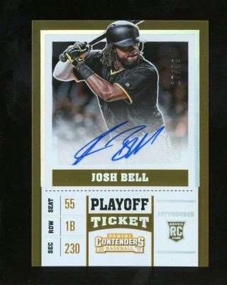 2017 Panini Contenders Playoff Ticket Josh Bell Rc Rookie Auto 17/99 Pirates