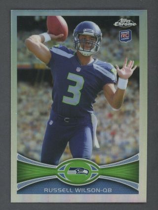 2012 Topps Chrome Refractor Russell Wilson Seattle Seahawks Rc Rookie