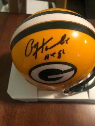 Paul Hornung Signed Auto Green Bay Packers Mini Helmet Jsa Autographed