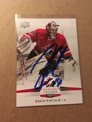 Zach Fucale Signed 14/15 Upper Deck Canada Juniors Card 49 Montreal Canadiens