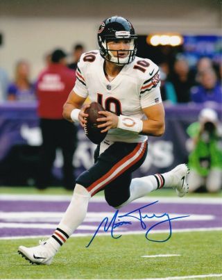 Mitchell Trubisky Signed Autograph 8x10 Photo Chicago Bears