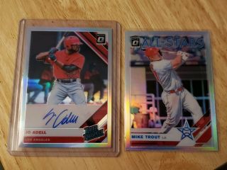 2019 Donruss Optic Mike Trout All Star Prizm,  Jo Adell On Card Auto Prizm