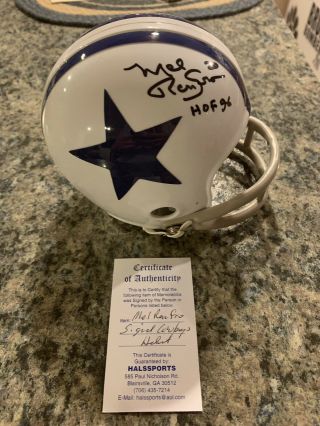 Mel Renfro Signed/autographed Dallas Cowboys Throwback Mini Helmet W/coa