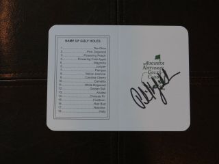 Phil Mickelson Signed Autographed Augusta National Golf Club Scorecard Masters