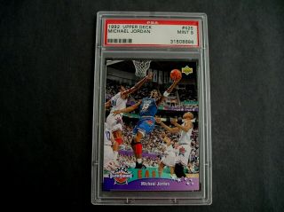 Psa 9 1992 Upper Deck 425 Michael Jordan East All - Star Card Hof Bulls