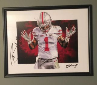 Ohio State Buckeyes Braxton Miller Autographed Art Print Also Signed By Artist