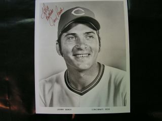 Johnny Bench Signed Autographed Photo B & W 8 X 10 Hall Of Fame Reds
