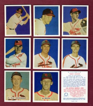 1949 Bowman Gum St.  Louis Cardinals Complete Team Reprint Set | All 12 Cards