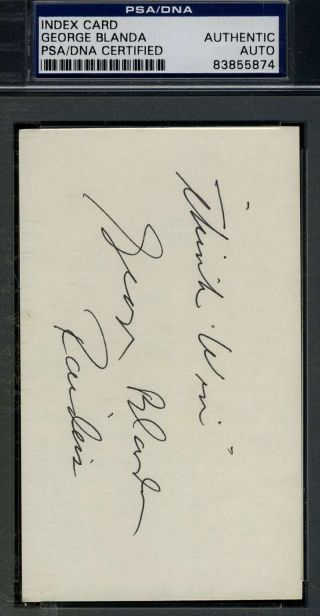 George Blanda Psa/dna Certified 3x5 Index Card Signed Authentic Autograph
