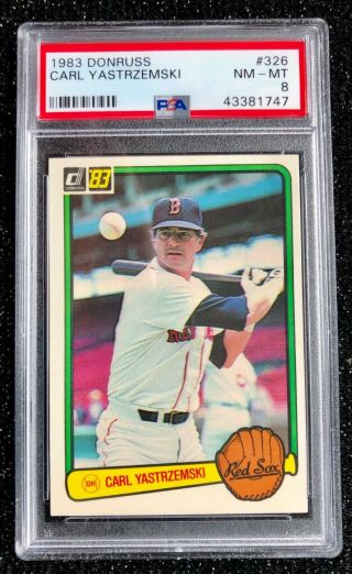 1983 Donruss Carl Yastrzemski 326 Baseball Card Boston Red Sox Psa 8 Nm - Mt