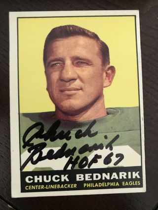 1961 Topps Football Signed Chuck Bednarik