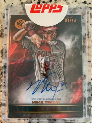 2016 Topps Legacies Exhilaration Mike Trout Autograph /54 On Card Auto