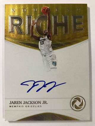 2018 - 19 Panini Opulence Nouveau Riche Signatures Autograph Jaren Jackson Jr /79