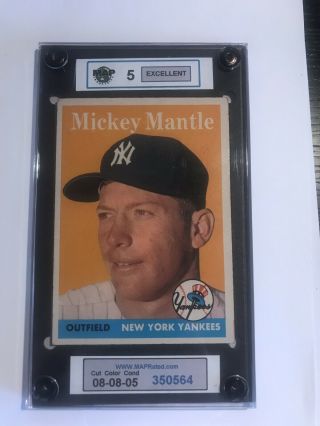 1958 Topps Mickey Mantle York Yankees 150 Baseball Card Graded
