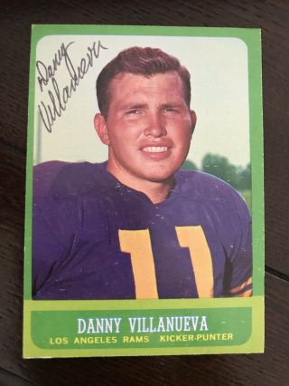 1963 Topps Football Signed Danny Villanueva Rams