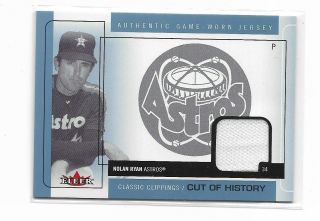 2005 Fleer Nolan Ryan Ch - Nr Clippings Cut Of History Game Jersey Patch Astros