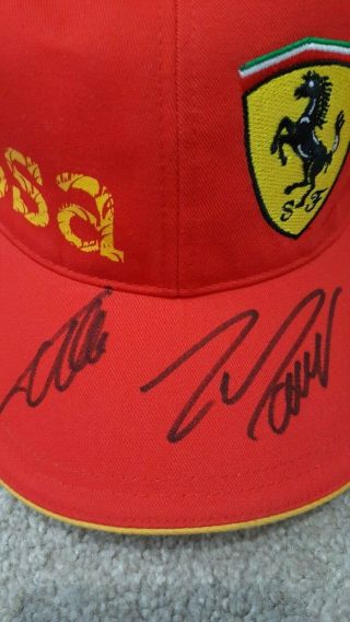 Felipe Massa & Fernando Alonso Hand Signed Cap Hat Ferrari Last Year Massa 2