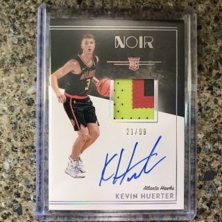 Kevin Huerter 2018 - 19 Panini Noir Rookie Patch Auto Rpa /99 Atlanta Hawks