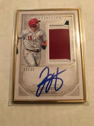 2019 Topps Definitive Joey Votto Gold Framed Jersey Patch Auto 22/30 Reds
