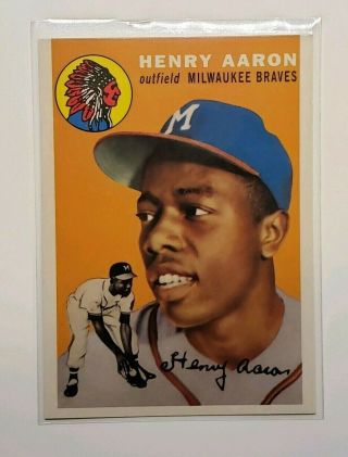 Hank Aaron 1954 Topps Rookie Card 128 Milwaukee Braves