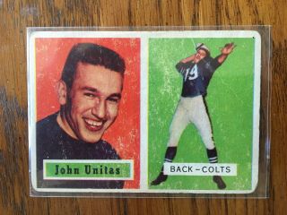 1957 Topps Football 138 Johnny Unitas Rookie Card Hof (crease,  See Pictures)