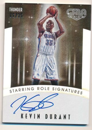 Kevin Durant 2015/16 Panini Gala Starring Role Autograph Sp Auto 06/35 $300