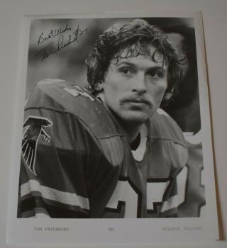Authentic Tom Pridemore Atlanta Falcons Signed Team Issued Photo 8 X 10