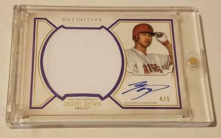 2019 Topps Definitive Shohei Ohtani Angels Game Jersey Auto 4/5 Angels