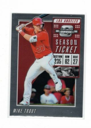 2019 Panini Chronicles Optic Contenders Mike Trout Base Card