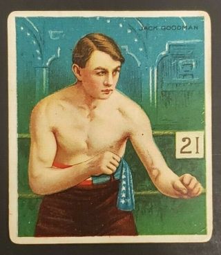 1910 T - 218 Mecca Cigarettes Tobacco Boxing Card Jack Goodman Bv $110