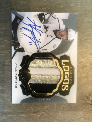 2016 - 17 The Cup Anze Kopitar Limited Logos Patch Autograph Auto 05/50