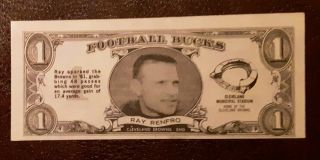 1962 Topps Football Bucks Ray Renfro 16 Cleveland Browns Wax Pack Insert