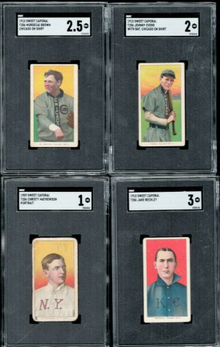 1909 - 11 T206 Mordecai Brown Chicago Baseball Card Sweet Cap 350 Back Sgc 2.  5 Psa