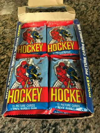 1984 Topps Hockey Wax Box 36 Packs & Steve Yzerman Rookie Wayne Gretzky