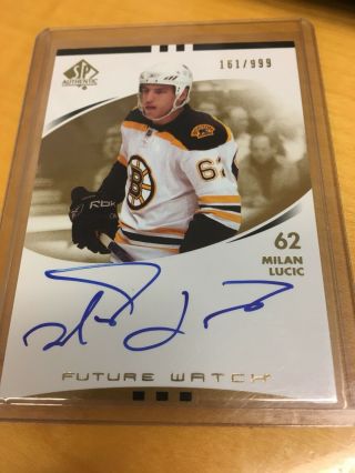 2007 - 08 Ud Sp Authentic Spa Future Watch Auto Milan Lucic Bruins Oilers Rc /999