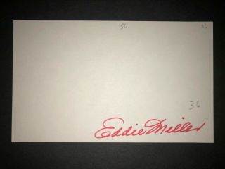 1936 Reds: Eddie Miller,  Signed 3x5 (jsc),  D.  1997