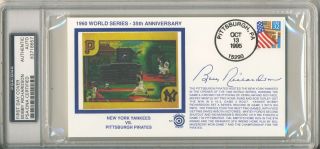 Bobby Richardson Signed Yankees 1960 World Series First Day Cover Psa/dna