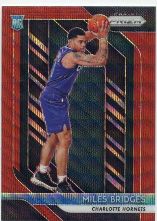 2018 - 19 Panini Prizm Ruby Red Wave Miles Bridges Rookie Rc No.  278 Hornets