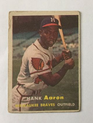 1957 Topps Hank Aaron Milwaukee Braves 20 (low Grade)