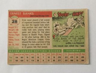 1955 Topps Ernie Banks Chicago Cubs 28 2