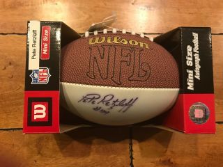 Wilson Nfl Mini Football Signed Autograph By Pete Retzlaff Notated 44
