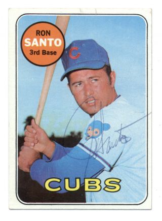 Ron Santo (d.  2010) Cubs Hof Signed Autographed Auto 1969 Topps Card - Jsa