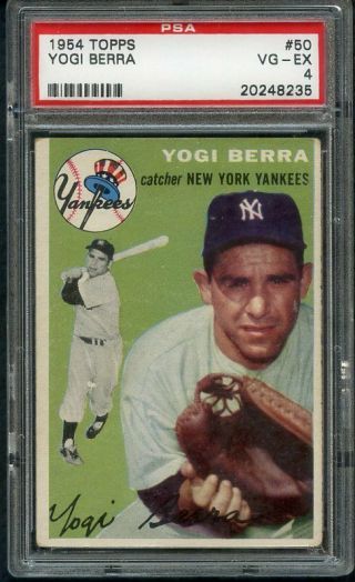 1954 Topps 50 Yogi Berra Yankees Psa 4 Vg - Ex 356293 (kycards)