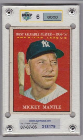 1961 Topps 475 - Mickey Mantle - Most Valuable Player - Graded