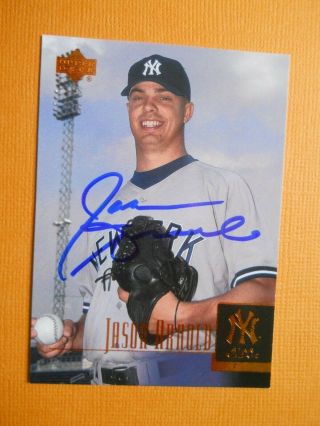 Jason Arnold,  2001 U.  D.  Rc Autographed Baseball Card 89,  N.  Y.  Yankees,  Pitcher