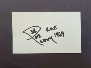 Joe Perry (d.  2011) Pro Football Hall Of Fame Autographed Signed 3x5 Index Card