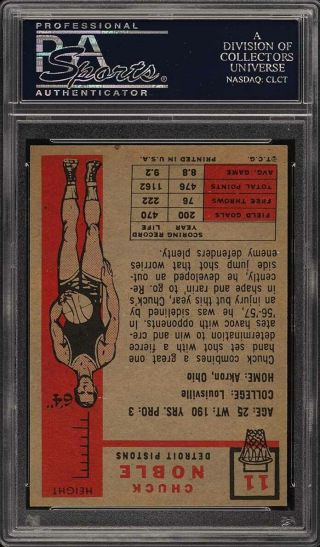 1957 Topps Basketball SETBREAK Chuck Noble 11 PSA 8 NM - MT (PWCC) 2